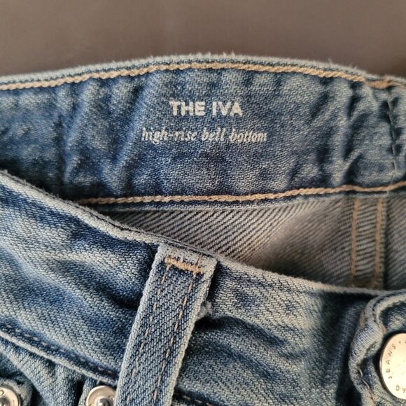 AG Adriano Goldschmied Iva High Rise Bell Bottom Flare Jeans Womens 29 Blue 70s - Picture 3 of 8